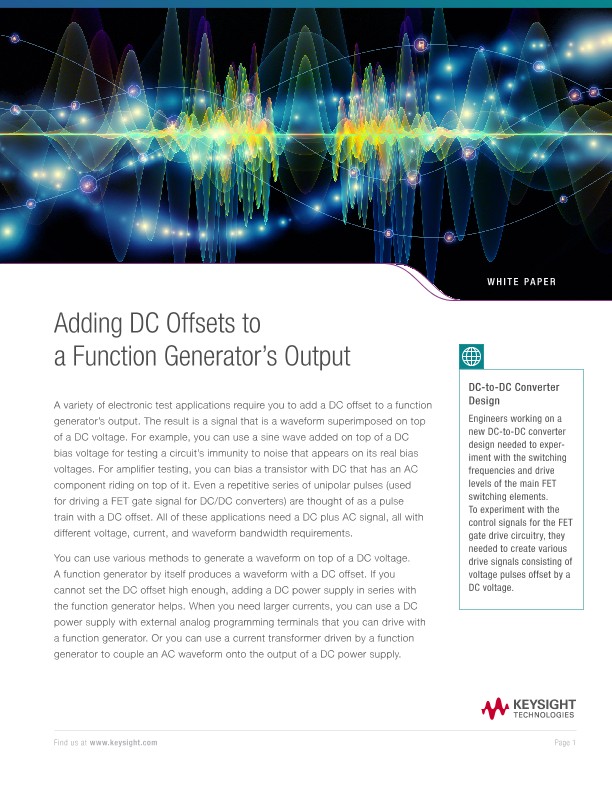 Adding DC Offsets to a Function Generator’s Output PDF Asset Page